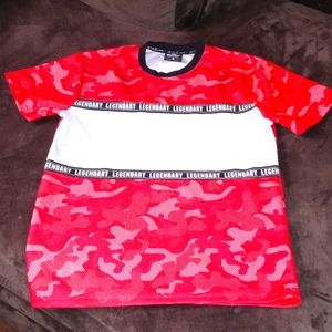 Red/black/white camouflage (LEGENDARY) SIZE: M short sleeve shirt